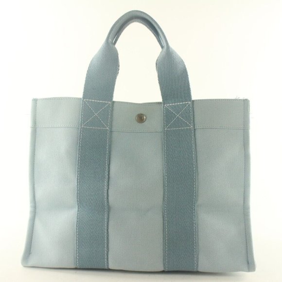 Hermes Blue Herline Fourre Tout with Pouch Blue Two Tone 1HER82K - Picture 1 of 12